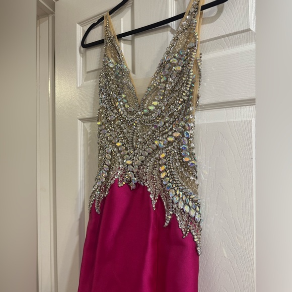Jovani Pink and Silver Evening Gown - Picture 5 of 8